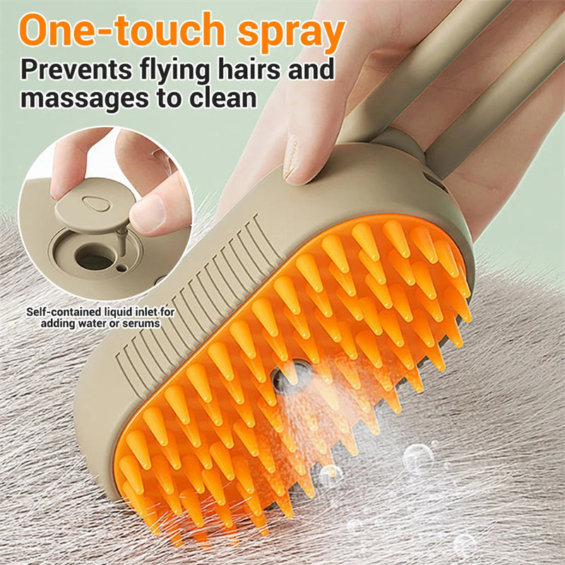 Electric Steam Pet Grooming Brush