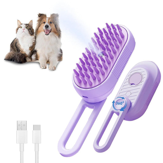 Foldable Steam Pet Grooming Brush